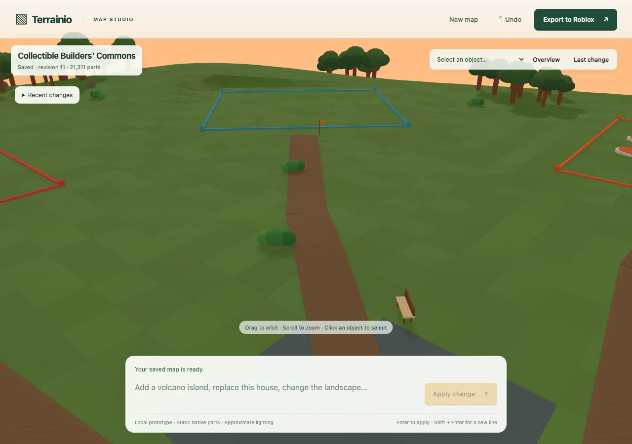 After the path preservation fix, the same path remains visible above the raised terrain